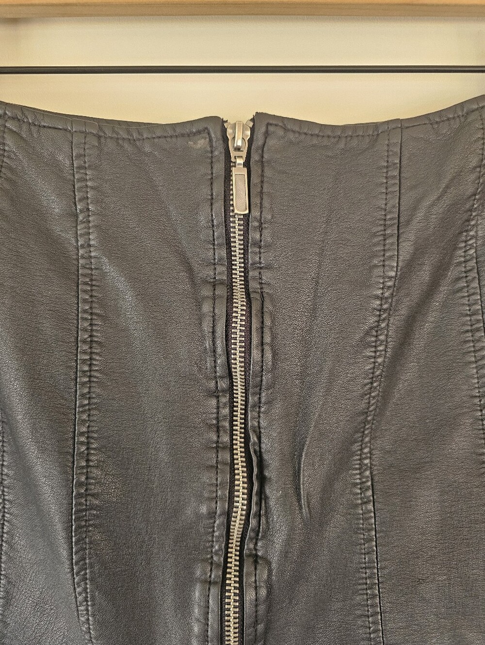 Free People Layla Vegan Leather Black Mini Skirt - Picture 4 of 9